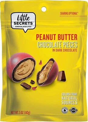 Piezas de mantequilla de maní Little Secrets en chocolate negro paquete de 5 OZ de 1 Foto 1 de 3