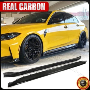 REAL Carbon Side Skirt Extension Lip Panel For BMW 3 Series G80 M3 Sedan 2021-24 - Bild 1 von 17