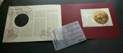 [SJ] Switzerland Gold Coin 2013 (folder set) *Gold Foil *certificate *emboss - Image 1 of 4