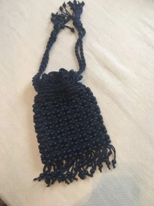Vintage Walborg Navy Beaded Purse Handmade In Japan - Picture 1 of 7