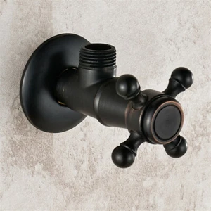 Black Oil Rubbed Bronze Bathroom Angle Stop Valve 1/2" Male x 1/2" Male Thread - Picture 1 of 7