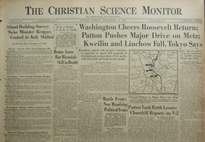 11-November 10, 1944 WWII Original Int. Newspaper - PATTON METZ KWEILIN LIUCHOW - Picture 1 of 3