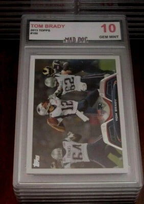 TOM BRADY****G.0.A.T----2013 TOPPS***GEM Mint 10****BUCCANEERS--PATRIOTS----100 - Image 1 of 3