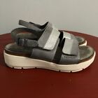 Hokus Pokus Womens Size 7M Shoes Gray White Slides Comfort Platform Cork Sandals