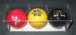 3 Novelty Golf Balls New York City by Enjoy Life Marion Grove Illinois 2008 - Picture 1 of 4