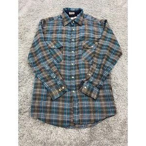 VTG Northwest Territory Jacket Mens Small Green Plaid Western Flannel Shacket - Picture 1 of 9