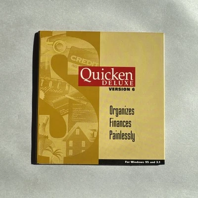 Quicken Deluxe Version 6 Software CD-ROM Finance Software For Windows 95 and 3.1 - Image 1 of 4
