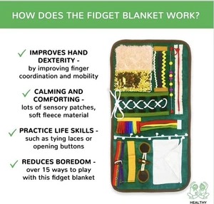 Fidget Blanket for Dementia Calming Activities for Seniors Sensory Blanket - Picture 1 of 5