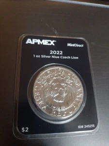 2022 Niue Czech Lion 1 oz Silver Coin in APMEX TEP - Picture 1 of 2
