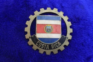 Vintage Costa Rica Flag Grille Badge Bumper Topper Sign Emblem - Picture 1 of 5