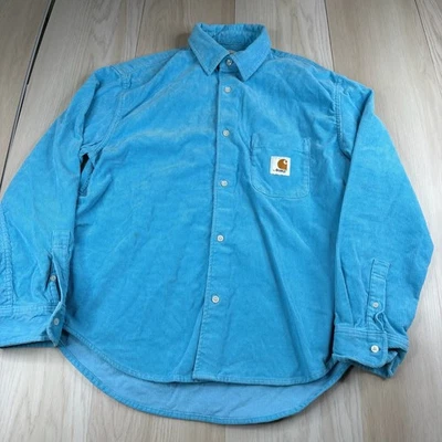 Awake NY Carhartt Wip Mens Blue Classic Look Corduroy Button Up Shirt Size M - Image 1 of 4