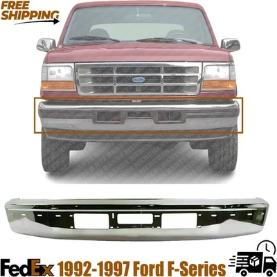 Barra frontal del parachoques Ford serie F F-150/F-250/F-350 1992-1997, cromo, Bronco Foto 1 de 4