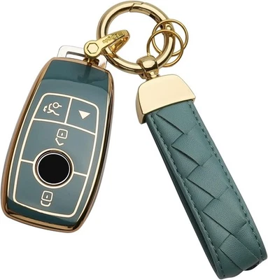 Fit Mercedes Benz C E S G GLB GLC GLE 4 Button Key Fob TPU Case Cover - Image 1 of 4