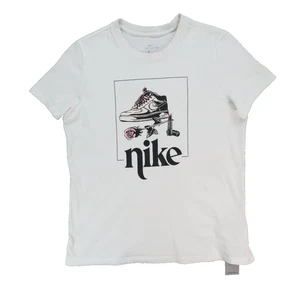Vintage Nike Top T-shirt Women Large Cotton Regular Fit Short Sleeve, White - Picture 1 of 6