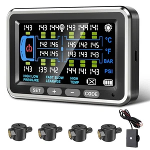 NLNE RV Tire Pressure Monitoring System TPMS 4 Sensors 4.5" Touchscreen RV Truck - Picture 1 of 7