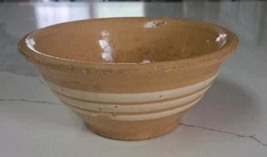 ANTIQUE AMERICAN McCOY WHITE BAND 5 1/4” BOWL YELLOW WARE A16 - Picture 1 of 10