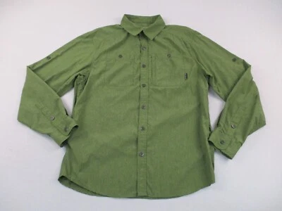 Merrell Shirt Mens Medium Green UV Protection Outdoor Opti Wick Lightweight * - Image 1 of 4