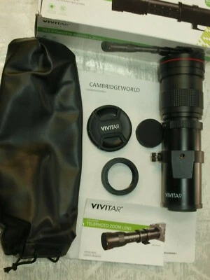 VIVITAR 420-800mm F8 TELEPHOTO ZOOM LENS OUTFIT NEW for 16mm C MOUNT CAMERAS - Image 1 of 2