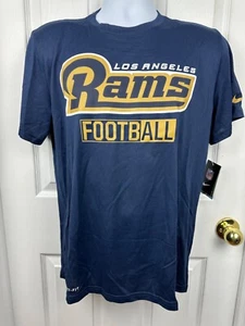NWT! Los Angeles Rams Nike Dri-Fit Navy Mens TShirt Size Medium - Picture 1 of 7