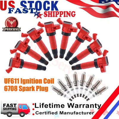8X UF611 Ignition Coil and Spark Plug set For Hyundai Genesis V8 4.6L 2009-2012 - Image 1 of 4