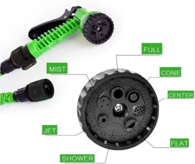 Garden Watering Hose Pipe Spray Gun 6 Patterns Soft Handle Car Washing Pets - Image 1 of 4
