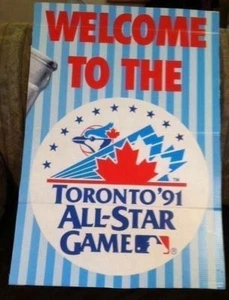 1991 MLB All-Star Game Corrugated Cardboard Sign Toronto Blue Jays Logo Canada - Picture 1 of 12