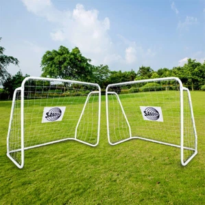 Sandora 2er Set Fußballtor aus Metall 124x96x61cm Netz weiß 22060 Tor - Bild 1 von 1