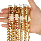 Neu Hot 6-14 mm CZ Miami kubanische Gliederkette Halskette Edelstahl für Männer Frauen