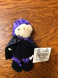 Ganz Wee Bear Village Esmeralda the Witch Halloween Bear Plush Black Purple NWT - Picture 1 of 12