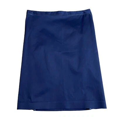 Saia Elie Tahari de Couro Aparada Azul Marinho Tamanho 6 Forrada Lápis Sexy e Reta - Imagem 1 de 4