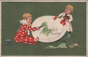 Postcard PFB Easter Children Painting Large Egg 1908 - Picture 1 of 2