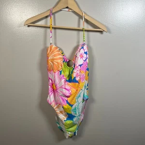 Sunshine 79 Mio Halter One Piece Swimsuit Size 10 Botanical Bliss Floral Beach - Picture 1 of 14