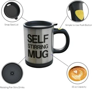 TAZZA ELETTRICA TERMICA AUTOMESCOLANTE PER CAFFE CAPPUCCINO IDEA REGALO GADGET - Foto 1 di 12