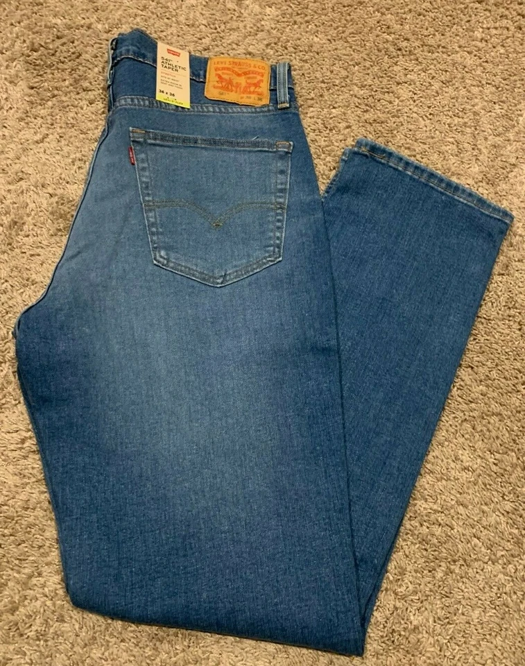 Levi's 541 Athletic Taper Stretch Light Blue Jeans Mens Size 36x36