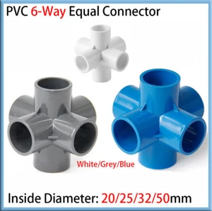 Conector igual de PVC 6 vías enchufe presión accesorios de tubería 3 colores ID 20/25/32/50 mm - Imagen 1 de 21