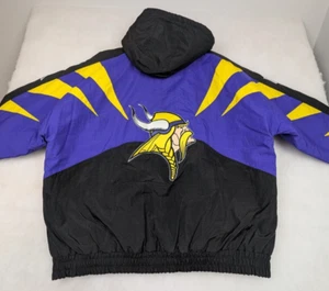 Vintage Proline Apex Minnesota Vikings Jacket Shark Tooth Coat with Hood XL NWOT - Picture 1 of 22