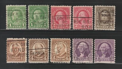1926-34 Regular Issue, 10 Stamps with Slogan Cancels - Image 1 of 2