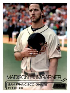 Stadium Club 2015 lámina negra Madison Bumgarner inserto paralelo PWE Giants #72 - Imagen 1 de 2