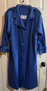 Fleet Street Trench Coat , Royal Blue , 14 , Vintage - Picture 1 of 6