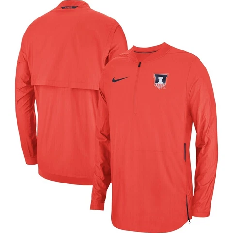 NWT men 3XL niKe Illinois fighting Illini coaches 1/2 half zip lockdown pullover Cover