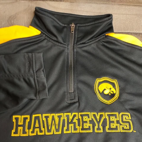 Iowa Hawkeyes Columbia Jacket Men's XL Black Yellow Pullover 1/4 Zip Omni-Shield Cover
