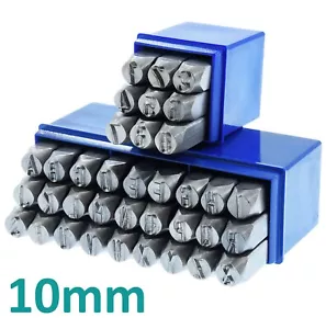 Satz Buchstaben und Zahlen zum Prägen 10mm A-Z & 0-9 Stempel Alphabet + Zahl - Bild 1 von 7