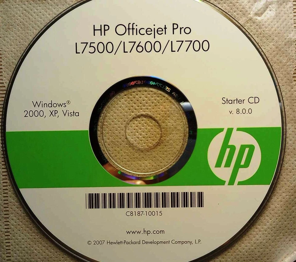 HP Drivers & Utilities (for Windows OS) CD Officejet Pro L7500 L7600 L7700 - Image 1 of 1