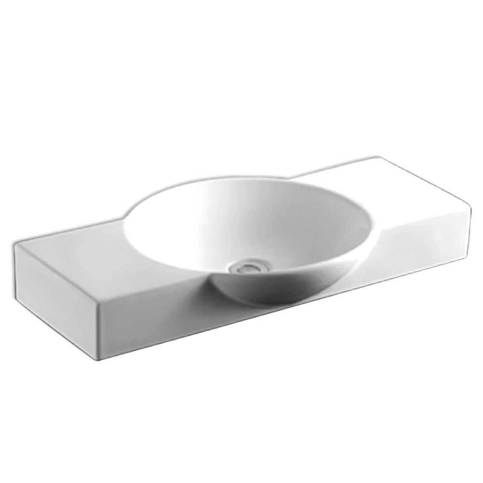 Fregadero rectangular de porcelana Whitehaus WHKN1112-WH Isabella en blanco Foto 1 de 2