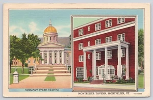 Vermont State Capitol Montpelier Taverne mehrere Ansichten Vintage Postkarte - Bild 1 von 2
