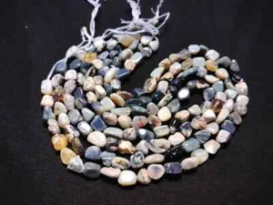 Natural Australian Opal Beads 17" Strand 9-10 8-10 mm Smooth Tumbled Gemstones - Picture 1 of 4