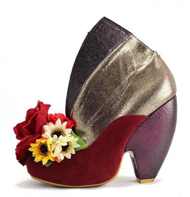 IRREGULAR CHOICE WE FOUND LOVE RED ANKLE BOOTS SHOES ROSE FLOWER ROMANTIC NIB  - Image 1 of 3