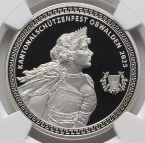 Switzerland 2023 NGC PR68, Swiss Obwalden Shooting Festival Hab-116a, 1 Oz Coin - Picture 1 of 4