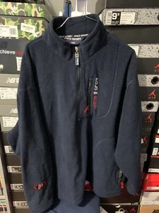Polo Sport Ralph Lauren Vintage 90er Vliesjacke XXL Marineblau halber Reißverschluss - Bild 1 von 7