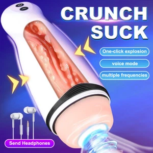 AUTOMATIC 24 Vibrating Male Men Masturbator Vagina Stroker Sucking Sex Toy - Picture 1 of 12